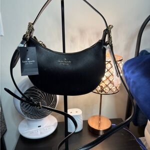 Kate Spade Black Crossbody Bag with Gold Accents